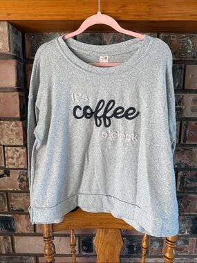 Secret Treasures Grey Sweatshirt with Pink Trim